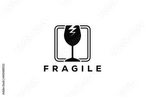 Fragile Vector Icon Design. Wine. Glass. Alcohol. Fragile 