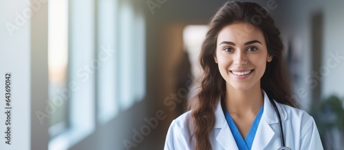 Caucasian female doctor hap...