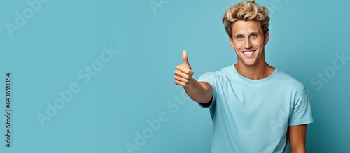 Blond man with a cheerful s...