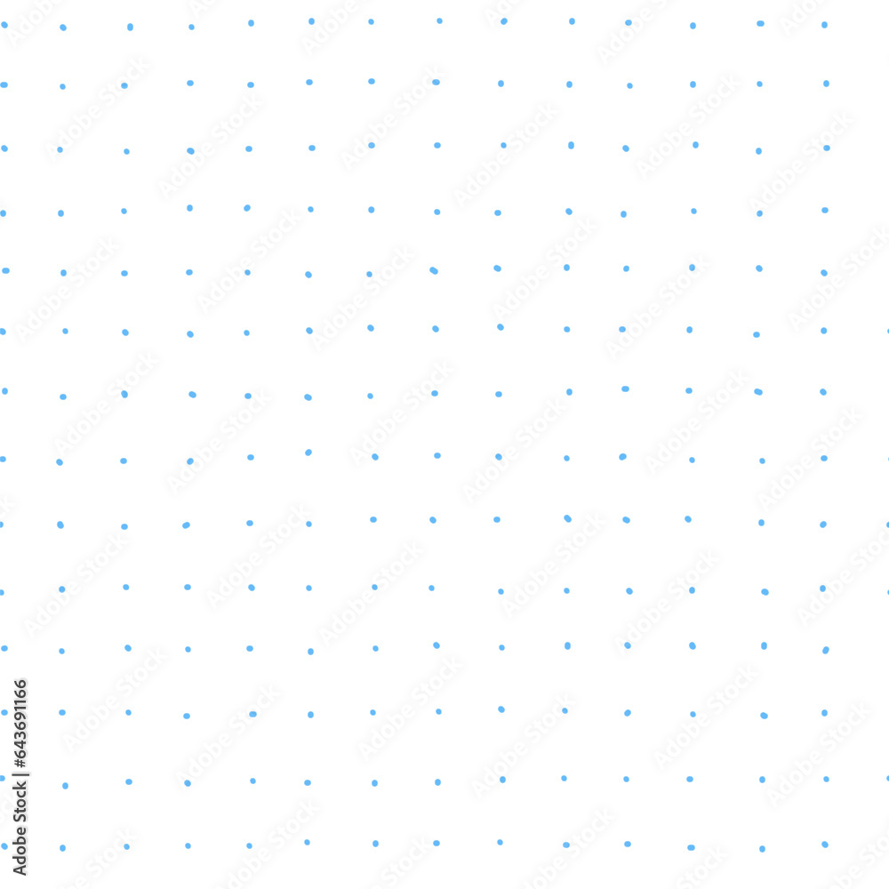 Seamless polka dots repeating vector pattern with hand drawn grid. Blue dots geometric simple texture. Abstract delicate pattern Seamless polka dots repeating vector pattern with hand drawn grid. Blue dots geometric simple texture. Abstract delicate pattern