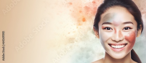 Smiling Asian woman with di...