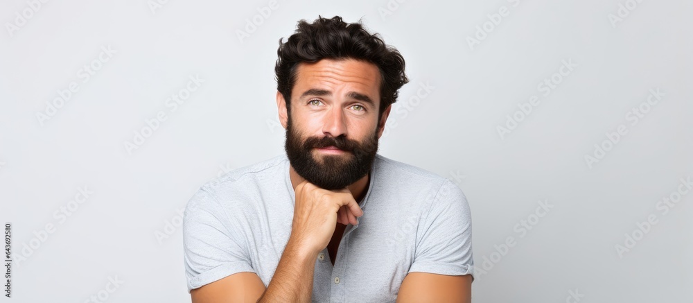 30-year-old-man-with-dark-hair-and-beard-posing-against-white