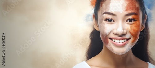 Smiling Asian woman with di...