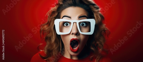 3D glasses wearing girl wit...