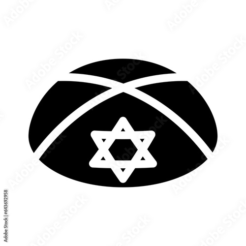 kippah yarmulke jewish glyph icon vector. kippah yarmulke jewish sign. isolated symbol illustration