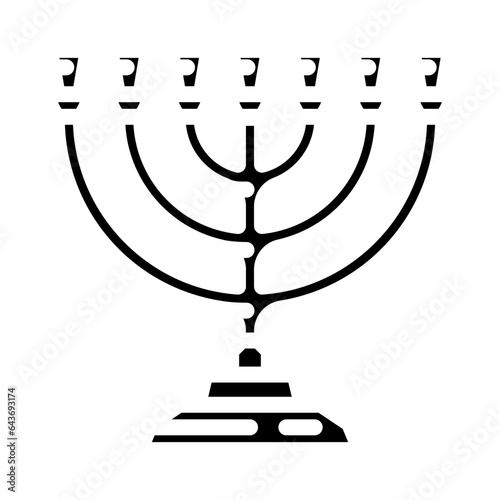 menorah jewish glyph icon vector. menorah jewish sign. isolated symbol illustration
