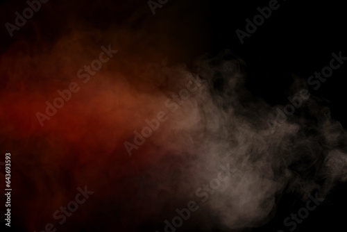 Orange and red steam on a black background.