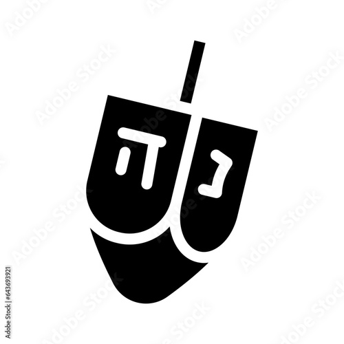 hanukkah dreidel jewish glyph icon vector. hanukkah dreidel jewish sign. isolated symbol illustration