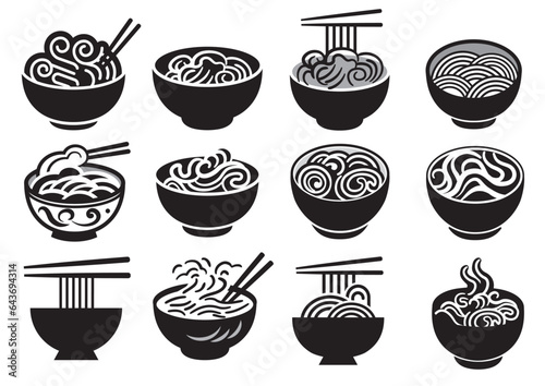 ラーメンのロゴマーク　イラストセット