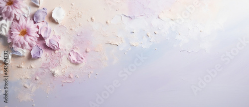 Pastelowe tło - baner beauty. Kobieca tapeta. Mockup do prezentacji produktu - kosmetyków. Kosmetyczka © yeseyes9