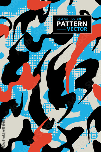 Seamless pattern camouflage for extreme sport jersey team, racing, cycling, leggings, football