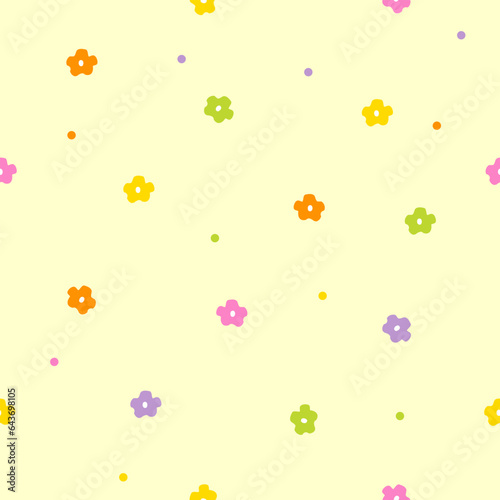 Seamless floral pattern, light yellow background