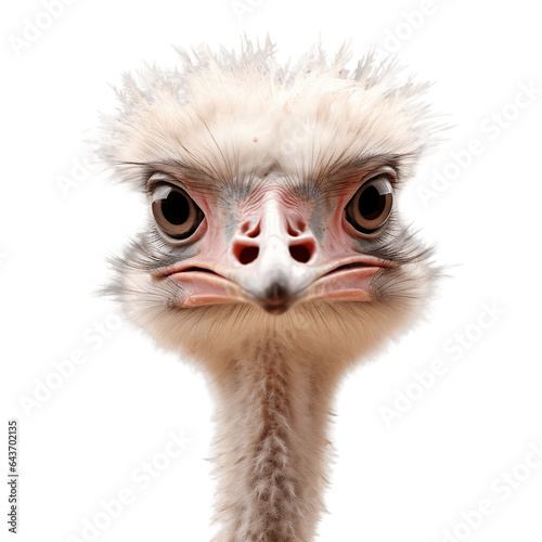 Majestic Ostrich on Isolated Background. Generative AI