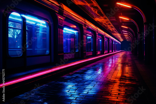 Neon metro station