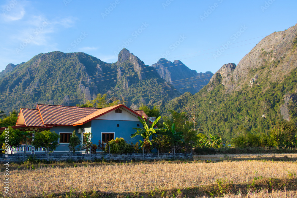 Chilled rural scape in Vang Vieng, Laos