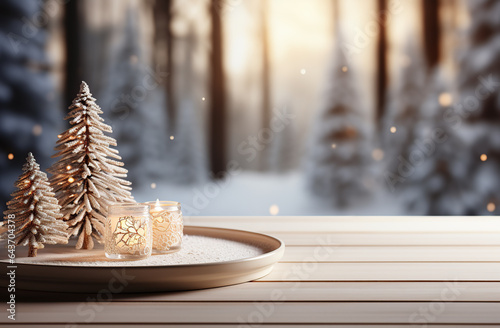christmas tree with snow