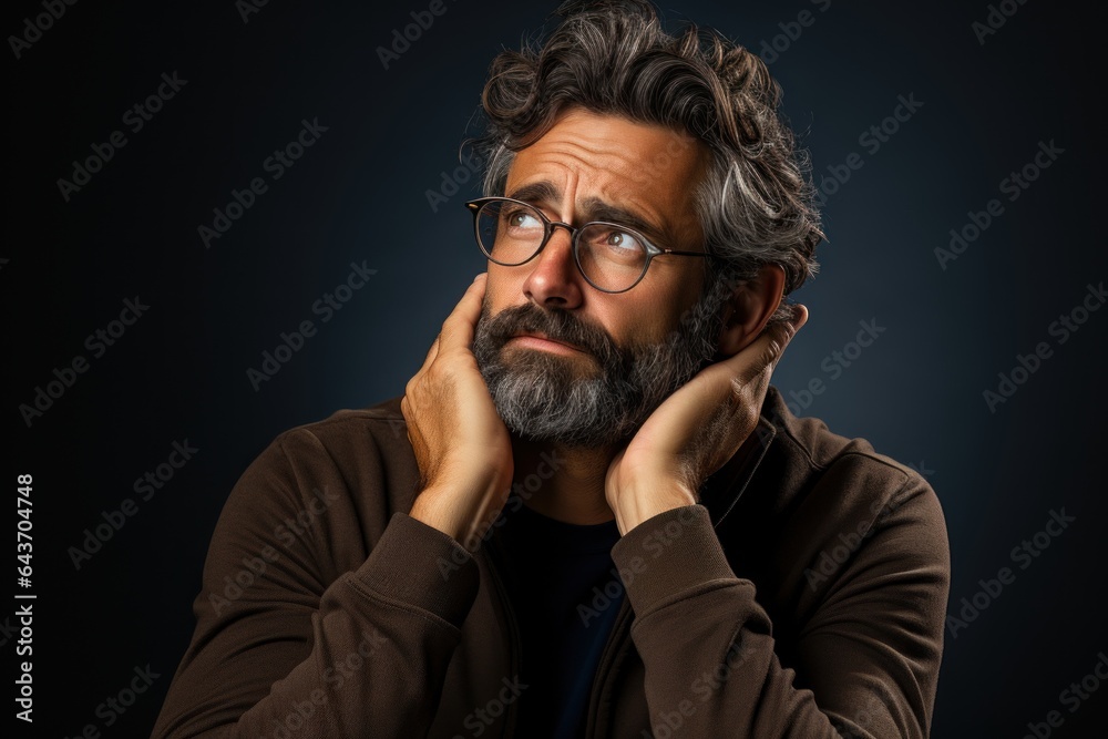 Fototapeta premium photo of a guy with emotion