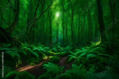 green forest in the morning