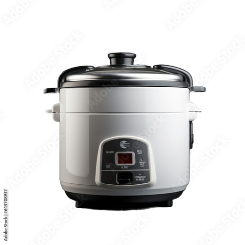 Rice Cooker on Isolated Background. Generative AI