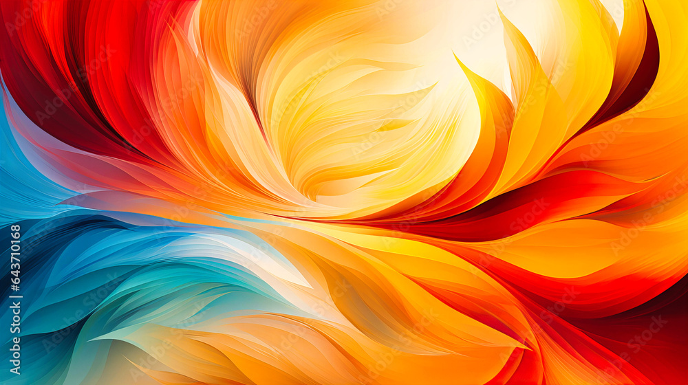 Spirals of digital leaves in an autumn dance Spirals of digital leaves in an autumn dance