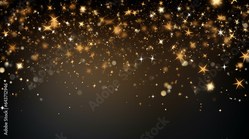 Dark background with abstract golden sparkles. 