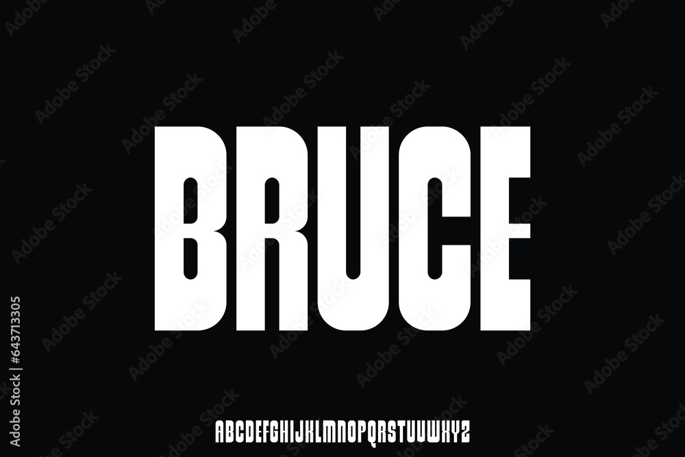 Thick retro decorative alphabet display font vector. Unique groovy sans serif typeface illustration Thick retro decorative alphabet display font vector. Unique groovy sans serif typeface illustration