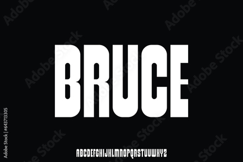 Thick retro decorative alphabet display font vector. Unique groovy sans serif typeface illustration