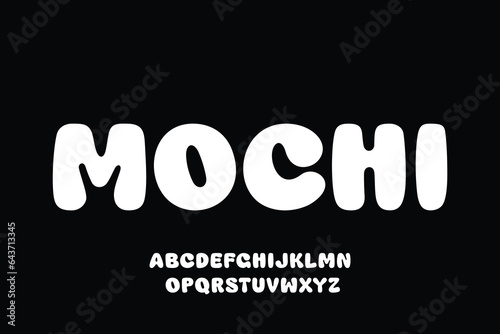 Creative playful rounded alphabet display font vector. Bold cute decorative typography style illustration