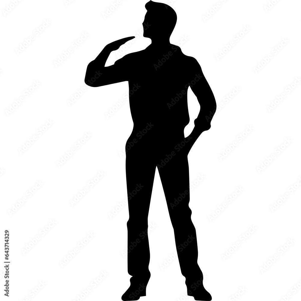 Business man in shirt, vector silhouette Business man in shirt, vector silhouette