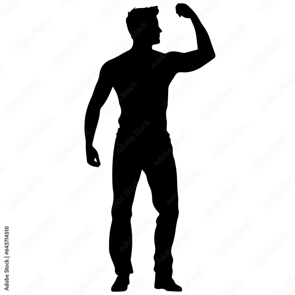 Fototapeta premium Business man in shirt, vector silhouette