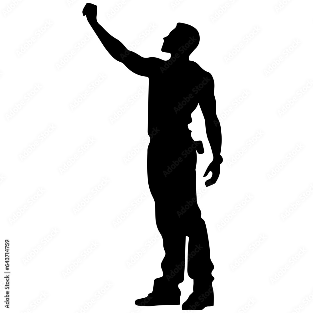 Business man in shirt, vector silhouette Business man in shirt, vector silhouette