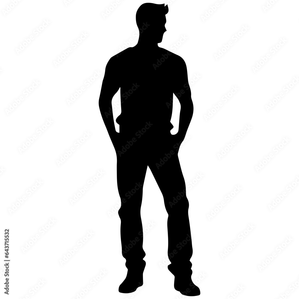 Business man in shirt, vector silhouette Business man in shirt, vector silhouette