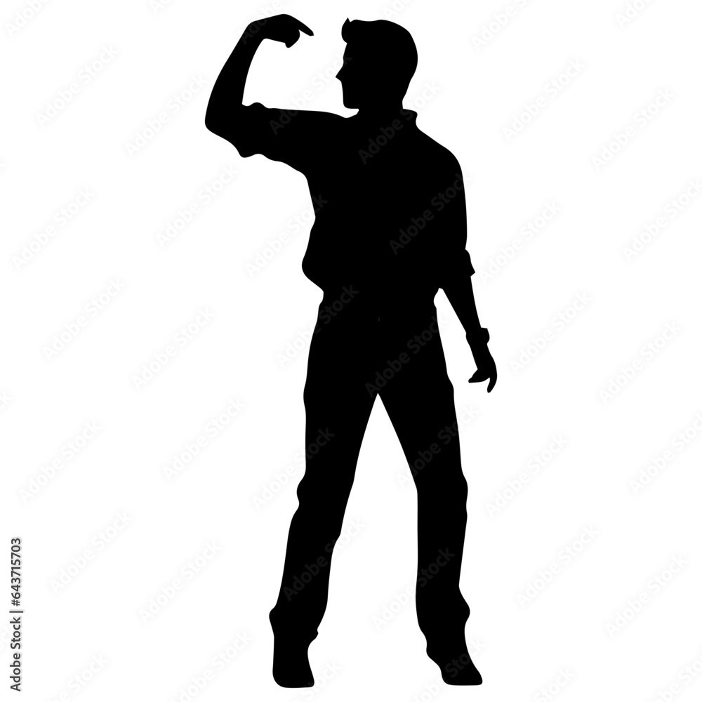 Business man in shirt, vector silhouette Business man in shirt, vector silhouette
