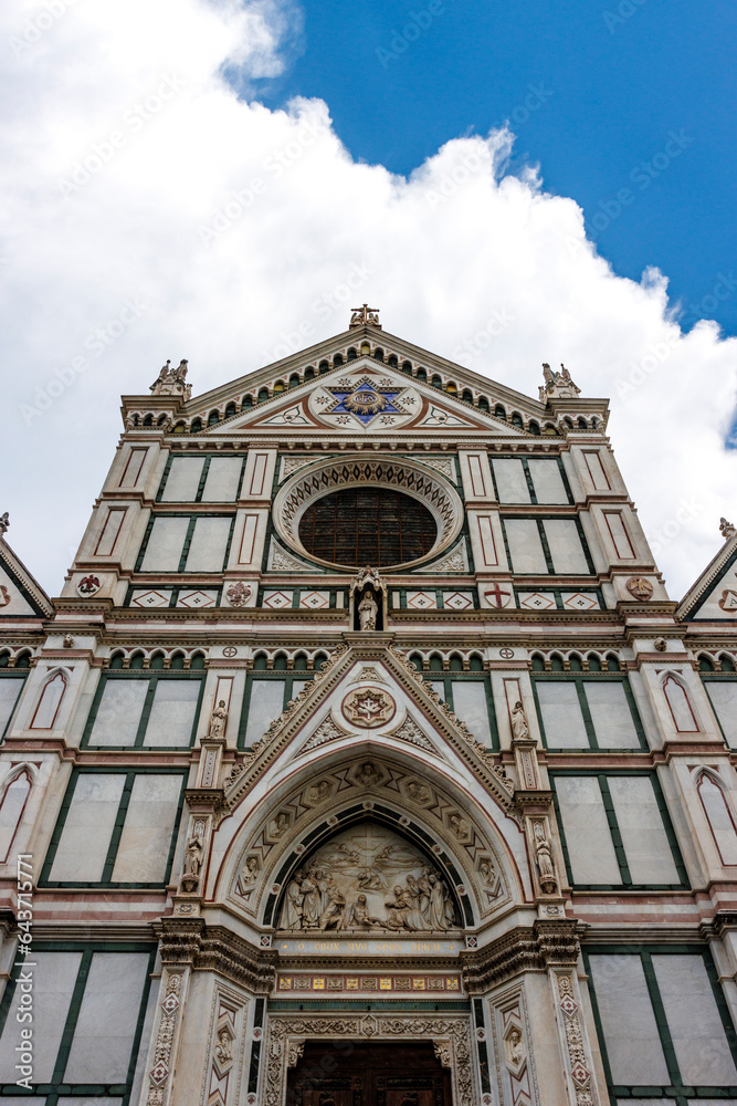 Fototapeta premium Exterior of the Santa Croce church in Florence, Tuscany, Italy, Europe