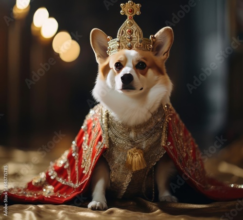 A dog in royal attire