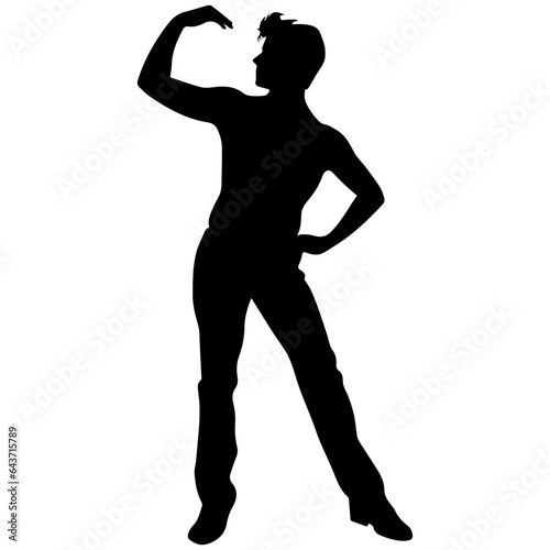 Business man in shirt, vector silhouette