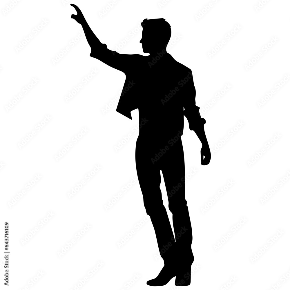 Business man in shirt, vector silhouette Business man in shirt, vector silhouette