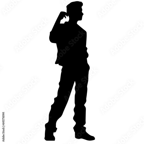 Business man in shirt, vector silhouette