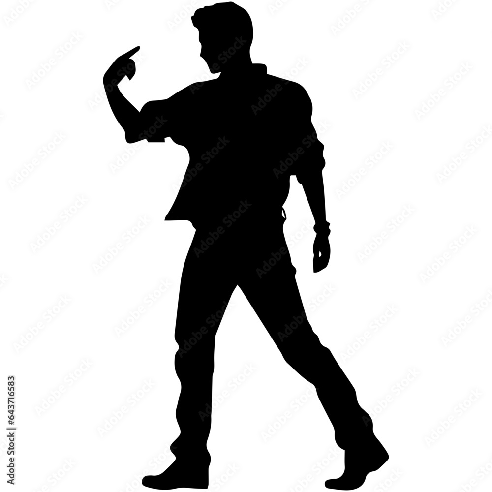 Business man in shirt, vector silhouette Business man in shirt, vector silhouette