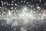 Silver bokeh light background, Christmas glowing bokeh confetti and sparkle texture overlay for your design. Sparkling Silver dust abstract luxury decoration background.