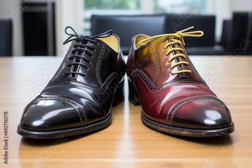a before and after comparison of polished shoes © altitudevisual