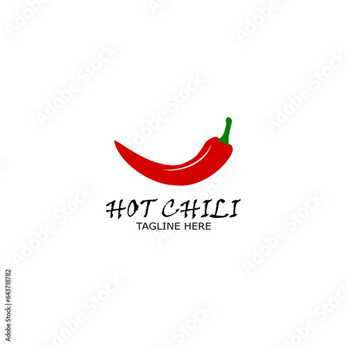 Red hot pepper on a white isolated background. Creative idea, text isolated on  white background