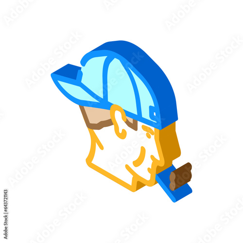 kid smoking cigarette isometric icon vector. kid smoking cigarette sign. isolated symbol illustration