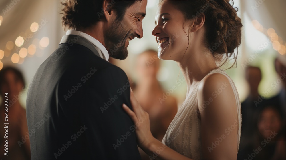 Intimate moment of a husband and wife at their wedding, concept wedding 16:9 Intimate moment of a husband and wife at their wedding, concept wedding 16:9