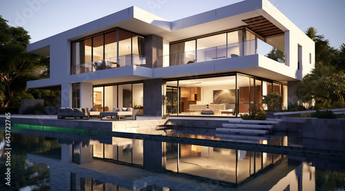 Modern house with pool © MOUNSSIF