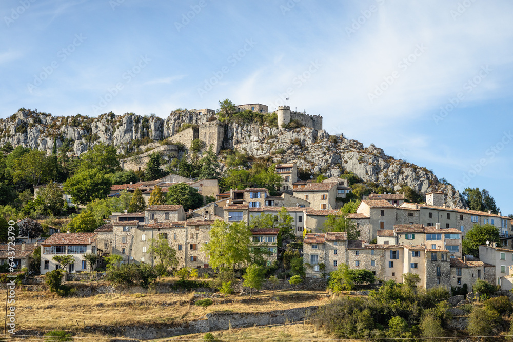 village Trigance in the mountains near Gorges du Verdon in Provence, France