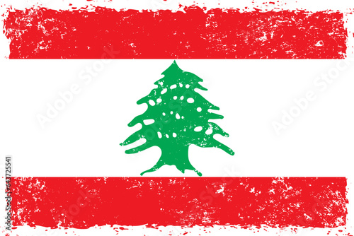 Lebanon flag grunge distressed style