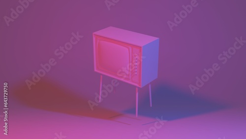 Old tv 3d illustration. Vintage, retro tv concept art 3d background image