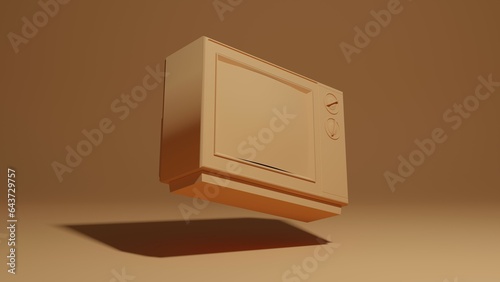 Old tv 3d illustration. Vintage, retro tv concept art 3d background image