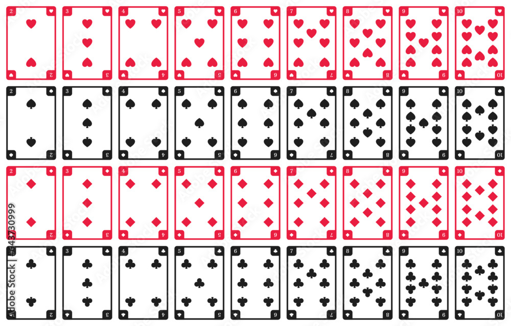 Set of playing card suits. Set of playing card suits.